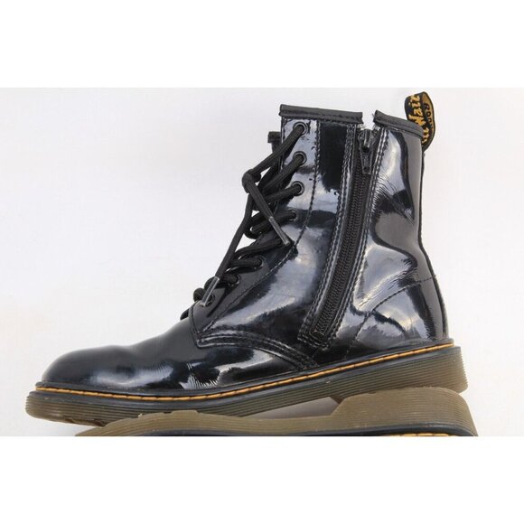 Dr. Martens 1460 Y Patent Leather Boots Black Lace Up Combat Sz EU 37 US 6 - Picture 12 of 16